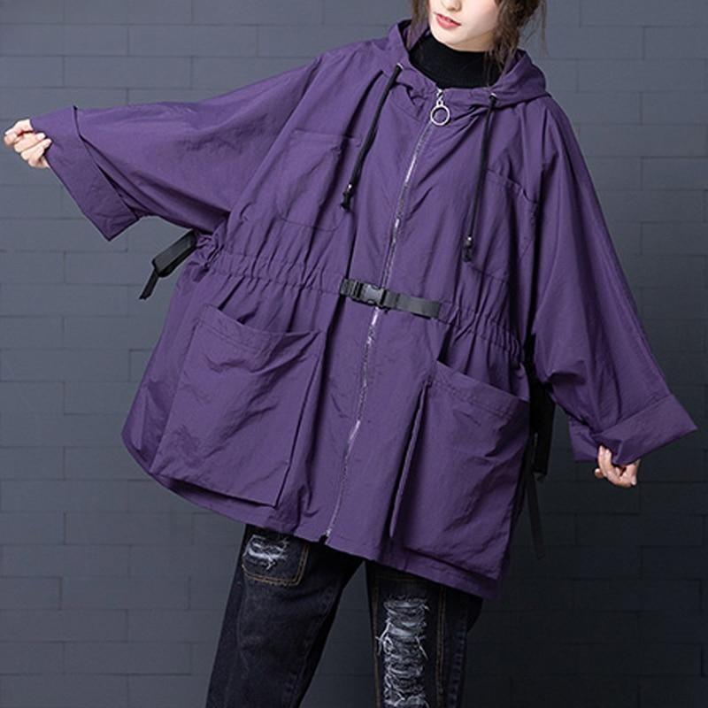 Women Jacket Coat Big Size  Autumn Winter Vintage Female Outerwear Loose Big Size Long Sleeve Hooded Clothes