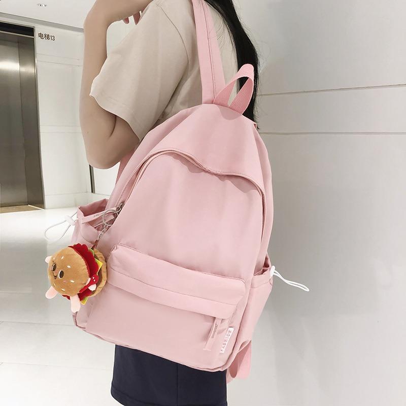 Student schoolbag summer new candy color simple backpack junior high school fashion large capacity backpack