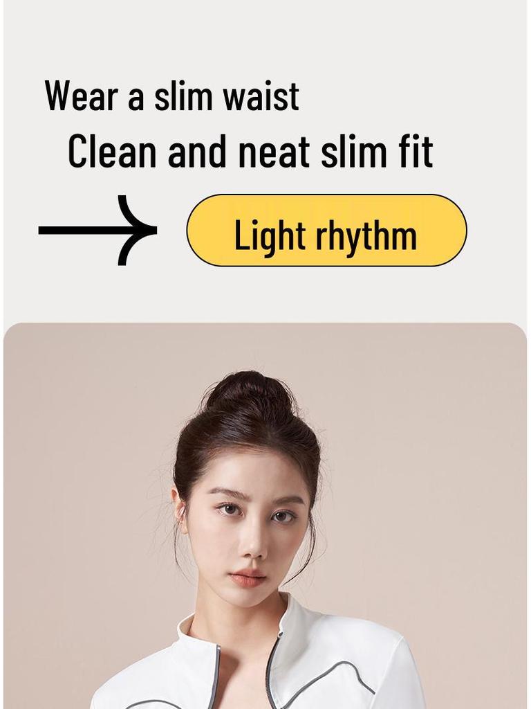 Spring Peach Sports Jacket: Stand-Up Collar, Slim Fit, Reflective, Long Sleeve, Windproof for Yoga, Running, and Cycling.