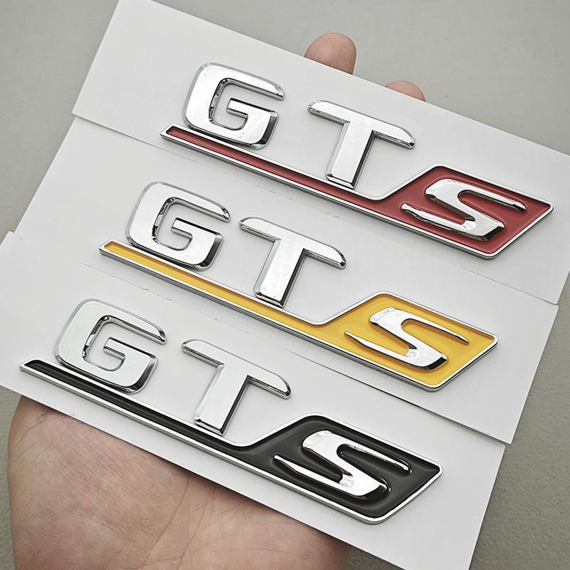 Logo GTS Car Letters Rear Trunk Badge Emblem Sticker Decals For Mercedes Benz AMG GT GTS C190 Tail Marking Exterior Accessories