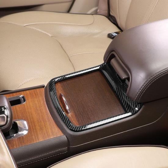 Front Cup Holder Cover Trim ABS Accessories For Dodge Charger 2011+ Carbon Fiber