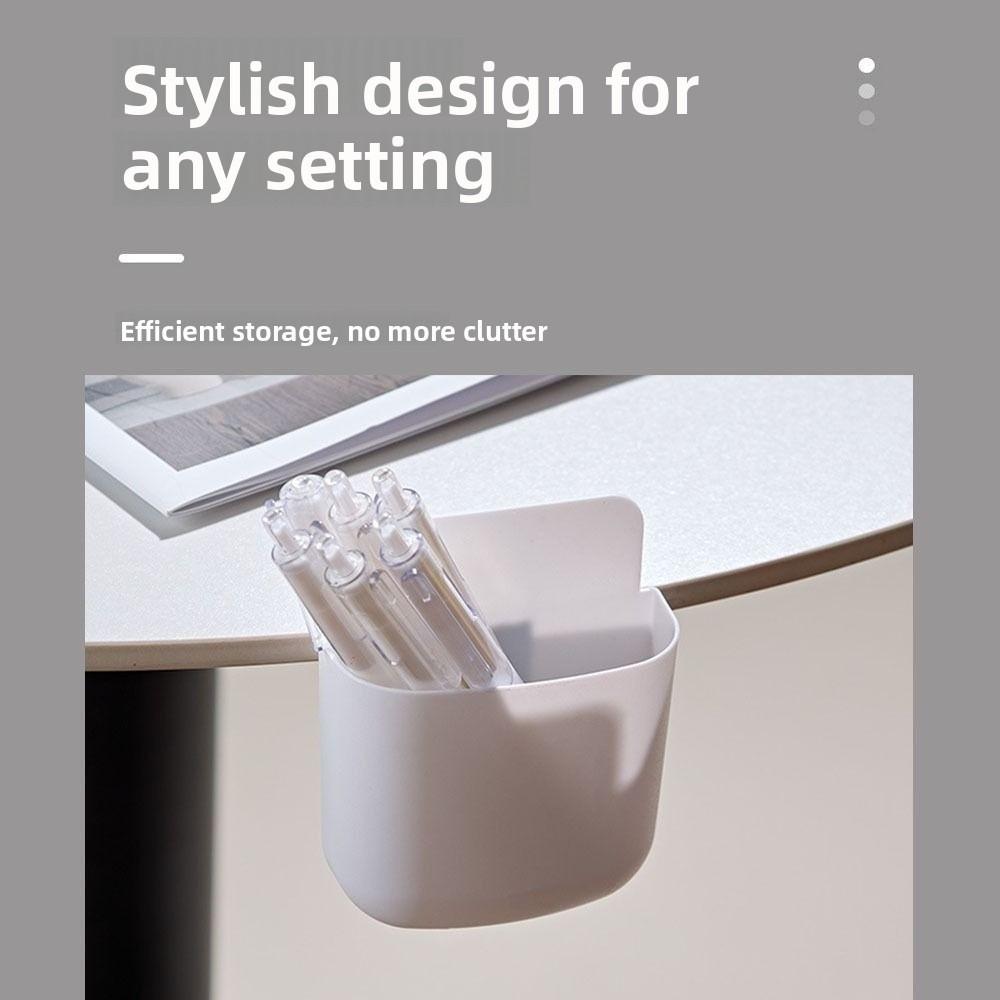 Practical Adjustable Desk Side Bag Hook With Pen Holder Plastic Pen Holder Desktop Load Bearing Hook
