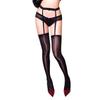 Women's Sexy Oil Shiny Garter Belt Stockings Thigh High Over Knee Sheer Pantyhose Glossy Black Hosiery