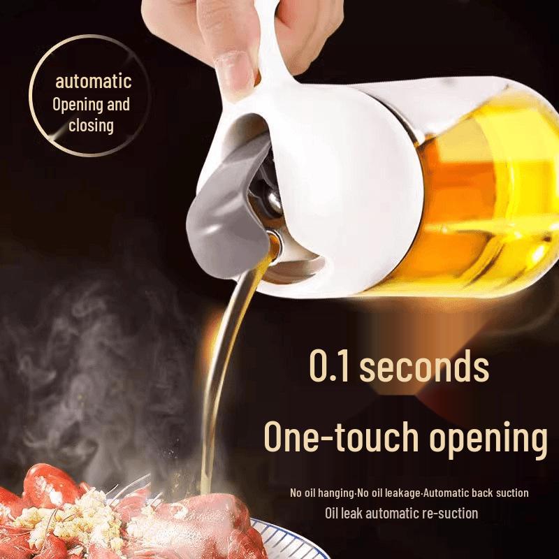 

Автоматически герметичный стеклянный горшок для масла с мерной шкалой для масел, соевого соуса, уксуса и кулинарного вина. 630ml - 1 Bottle