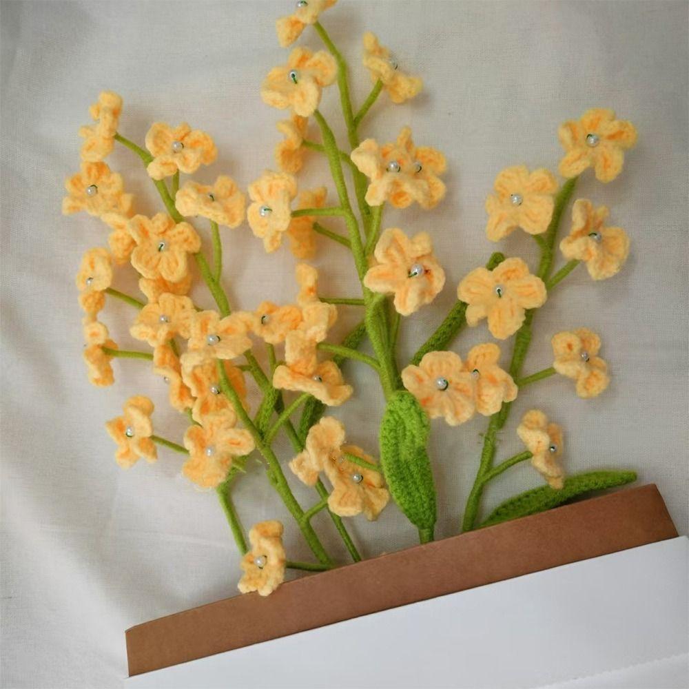 Homemade Crochet Artificial Flowers Cute Woven Plants Branch Wedding Party Decor