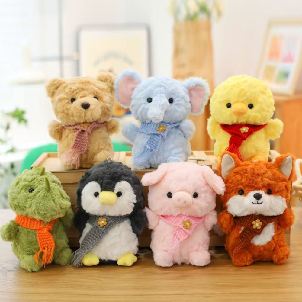 Scarf Elephant Penguin Pig Dinosaur Plush Toy With Pp Cotton Filling For Valentines Day Gift