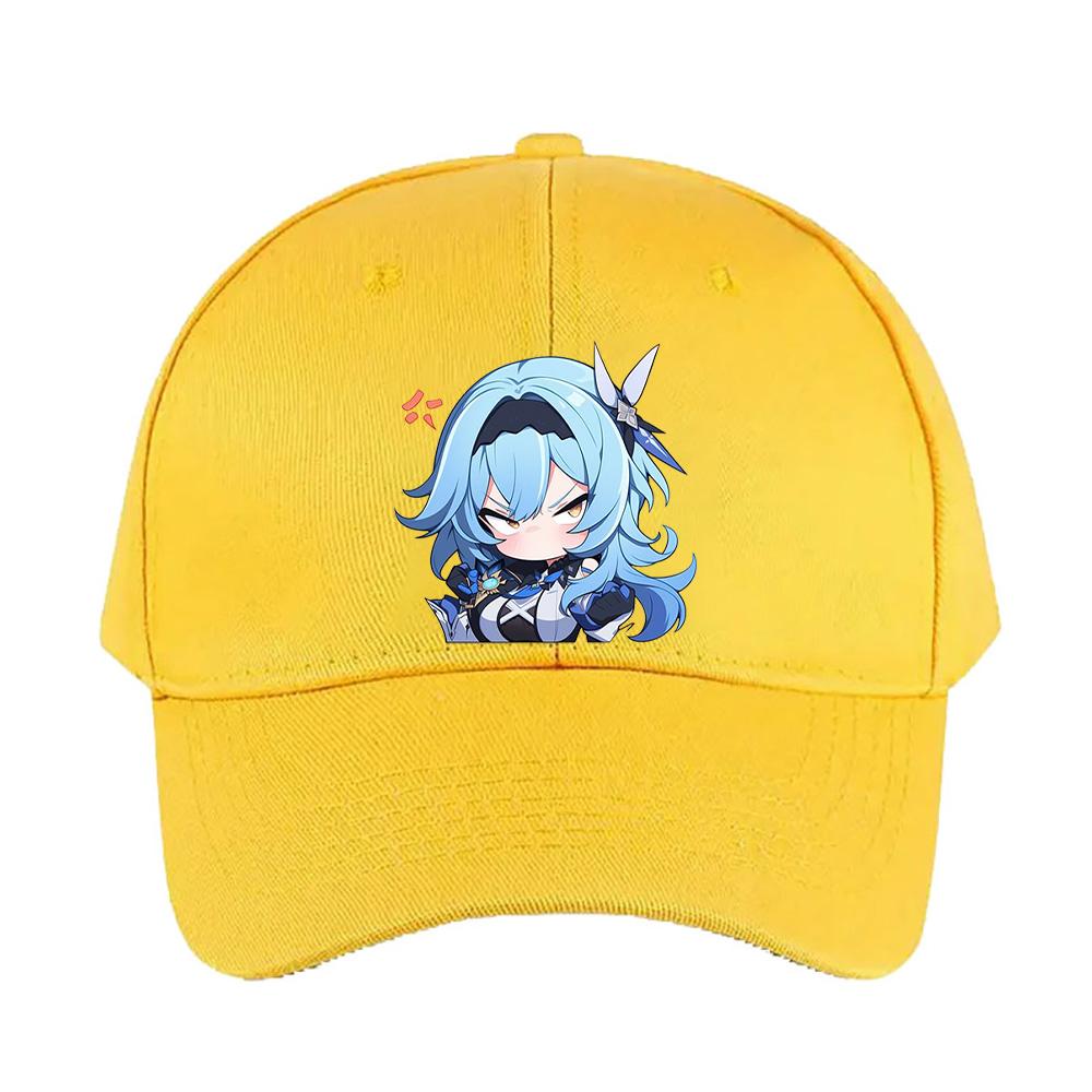 Eula Genshin Impact Chibi Kawaii Angry Waifu Cap Summer Woman Man Adult Casual Fashion Casual Adjustable Fishing Hat Sun Hat