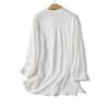 2025 Spring Women's Zen Linen White Long Sleeve Shirt