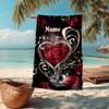 Custom Name Ultra-Soft Beach Towel with Love Theme,Ideal for Pool - Camping, Diving - Perfect Travel Essential, Vibrant Beach Towel.