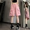 Donna Vintage Streetwear Coreano Casual Pantaloncini Vita Alta Lunghezza Ginocchio Gamba Larga Pantaloncini Corti Vestiti