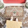 Christmas Gingerbread House Mat 40x60cm Gingerbread House Doormat Non-Slip Gingerbread House Carpet for Home Decoration