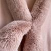 Winter Thicken Mink Wool Full Trims Faux Fur Cape Women's Hooded Loose Fleece Cloak Coat Party Wraps Warm
