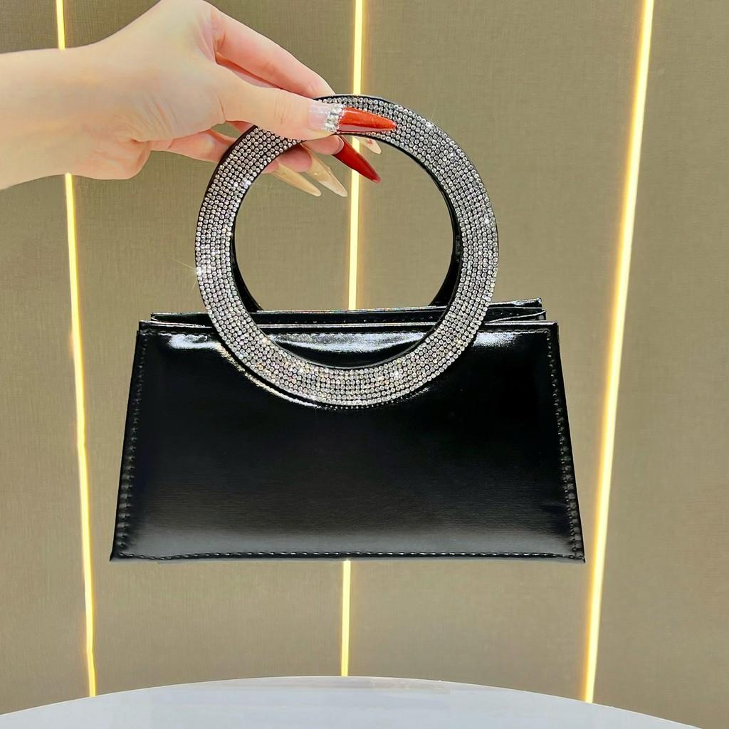 Elegant Pu Evening Clutch With Sparkling Rhinestones For Formal Events