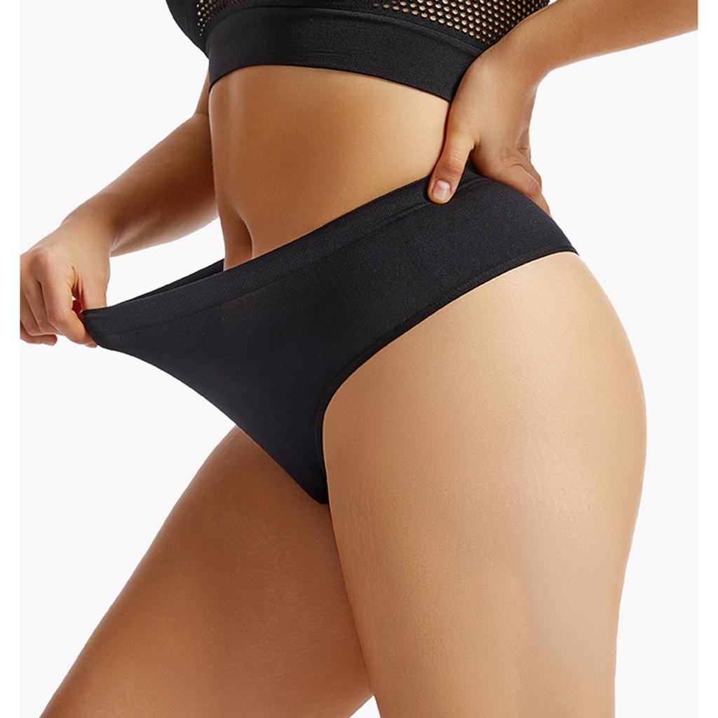 Seamless High Waist Women's Underwear Soft Stretchy Breathable Bikini Briefs Comfortable Everyday Panties Multipack