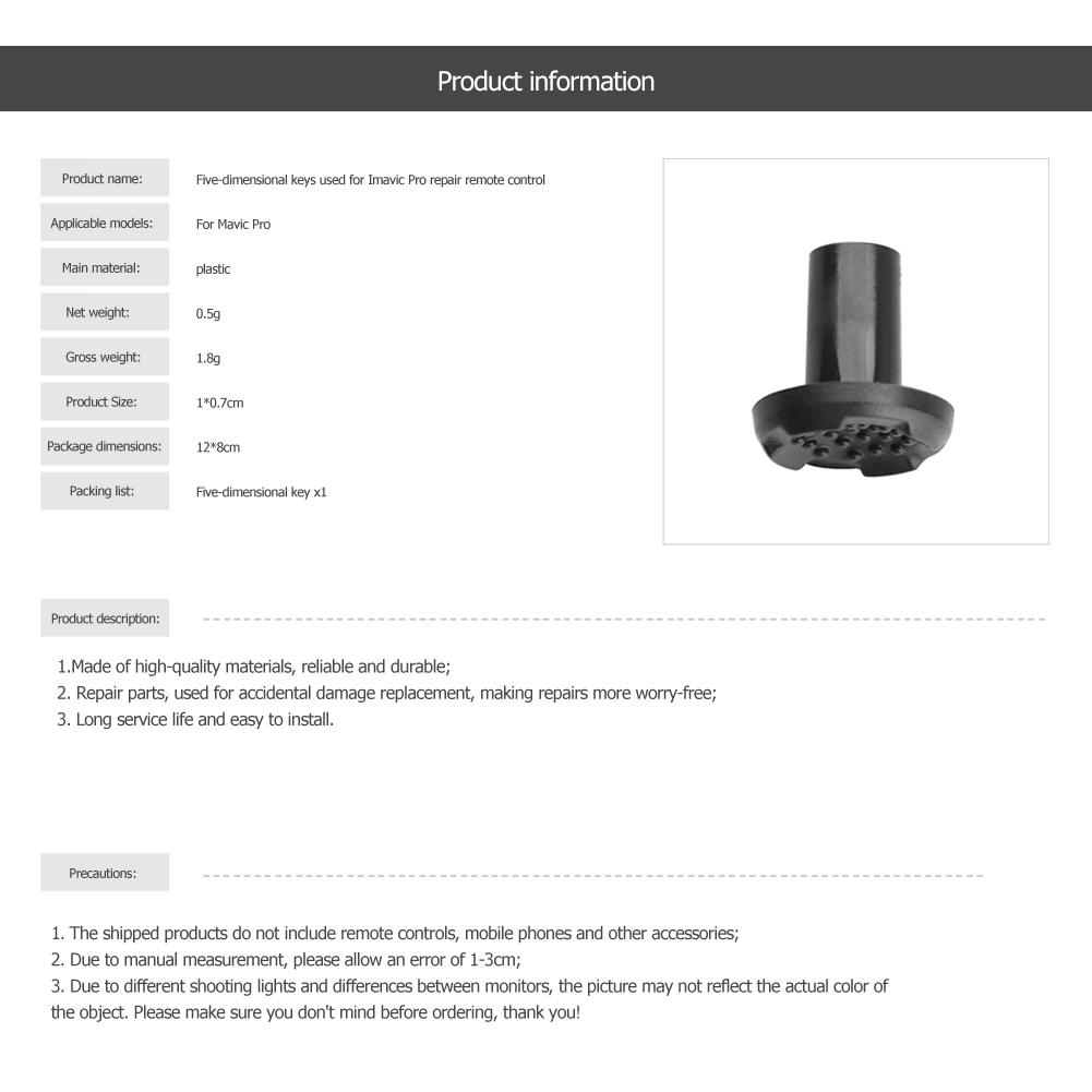 DJI Mavic Pro RC Drone için 5/10 Adet Uzaktan Kumanda 5D Rocker Düğmesi Beş Boyutlu Rocker 5D Baş Parmak Düğmesi Joystick Tamir Parçaları