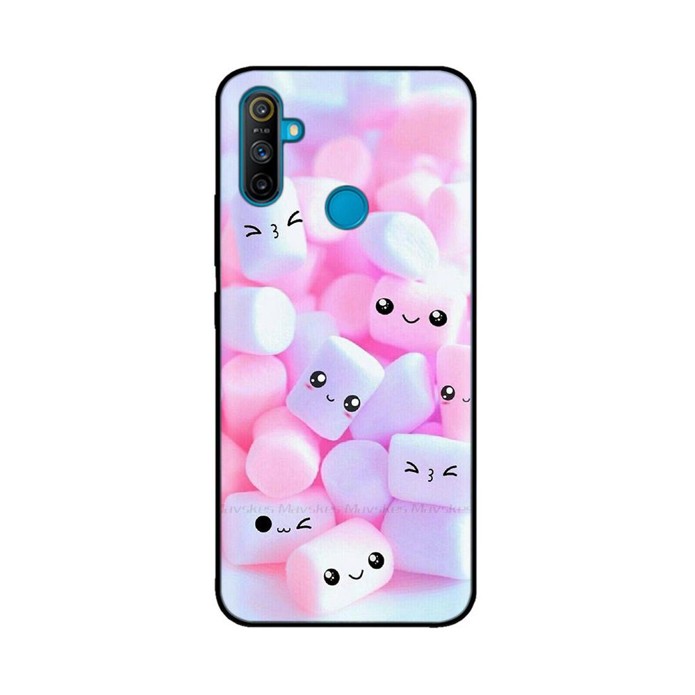 Etui do Realme C3 Miękkie Czarne Silikonowe TPU Wzór Tylna Klapka Do OPPO Realme C3 RMX2020 C 3 RealmeC3 Malowane Etui na Telefon Fundas