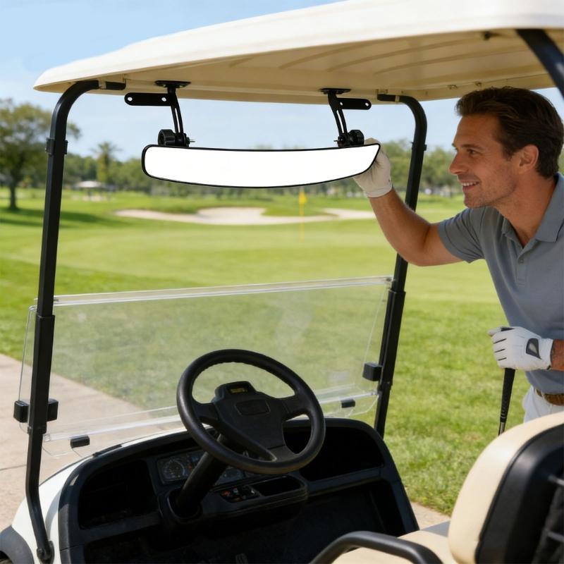 Quality Plastic Frame Golf Cart Side Mirror With Strong Glass And Easy Installation Design