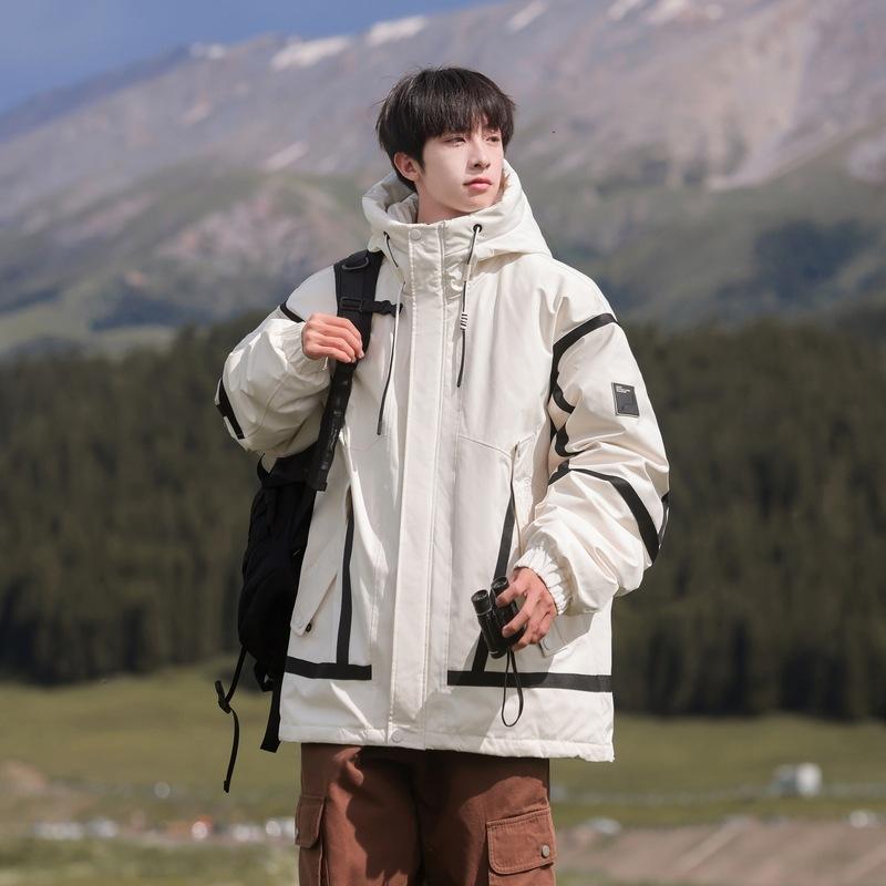 Autumn and Winter Casual Couple Winter New Style Down Jacket Loose Outdoor Hooded Men