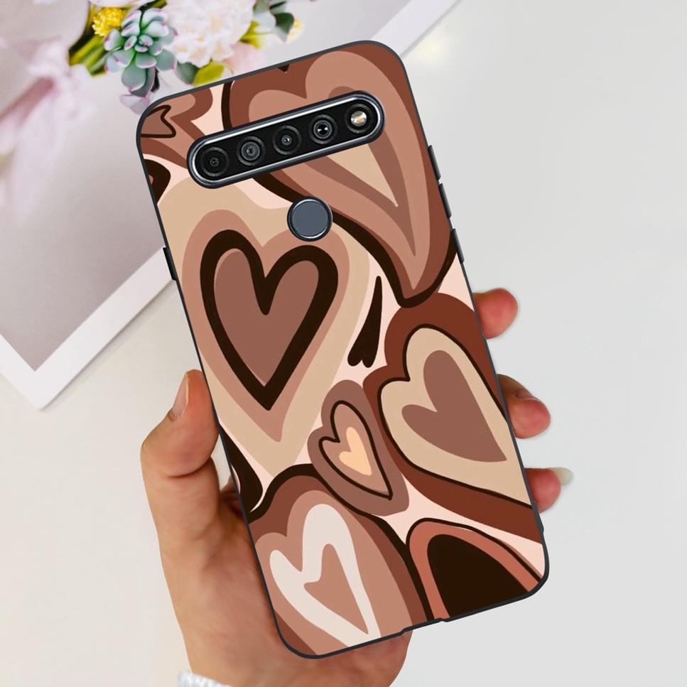 For LG K41S K 41S Case 2020 Black Silicone Cute Fashion Flower Shockproof Bumper For LGK41S LM-K410 Phone Back Cover 6.55" Funda