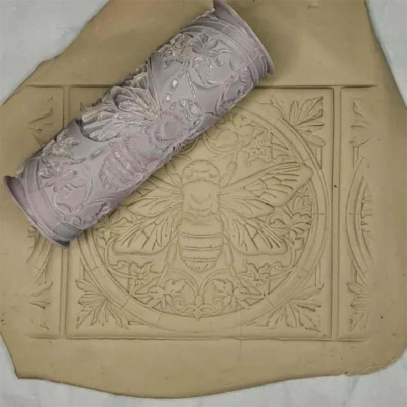 Clay Tile Roller Clay Texture Roller Handmade Pottery Tool Bird Pattern Rolling Pin Rollers for Pottery Projects