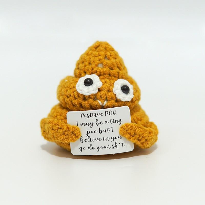 Funny Positive Card Fruit Toast Knitted Doll Home Desk Decoration Gift Christmas