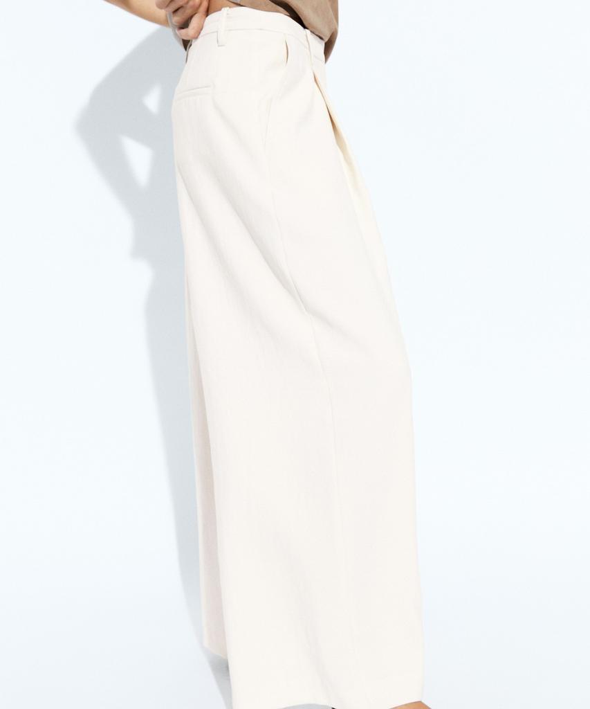 Masimodutti Crop Wide Leg Fluid Pants