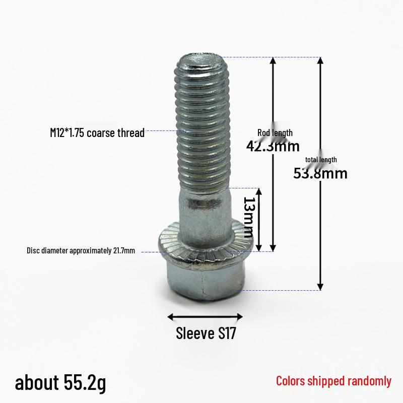 130 Rear Axle High-Strength Flange Bolt with Anti-Loosening Disc, Coarse Threads 10 & 12