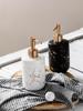 Gold Marble Ceramic Dispenser for Liquid Soap, Gel, or Shampoo