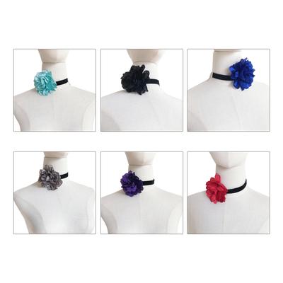 Collane Floreali Romantiche Classiche Collana a Fiore di Rosa Catena Sottile in Raso Gioielli di Tendenza Donna Collana con Ciondolo Vintage