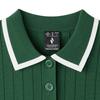 Skechers Classic Series Knitted Retro Color Block Short Sleeve Polo Shirt Women Tops L226W065-01WN