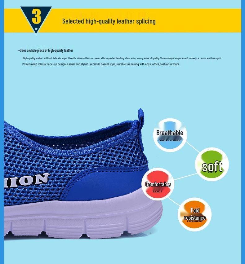 Plus Size Men's Breathable Mesh Slip-On Shoes - Lightweight, Casual, and Perfect for Summer