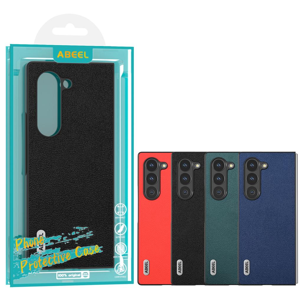 For Samsung Galaxy Z Fold6 5G Case Genuine Cow Leather+PC Folding Phone Cover