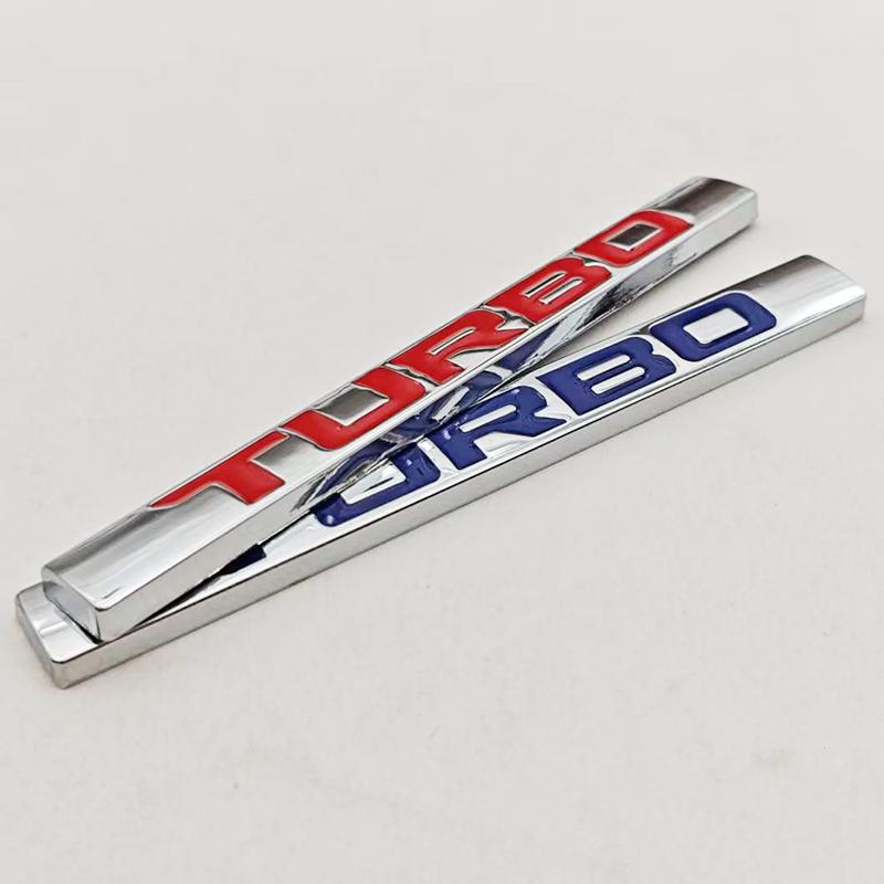 3D Metal Car Letters Turbo Logo Emblem Car Rear Trunk Sticker Fender Side Decals Turbo Badge Auto Accessories