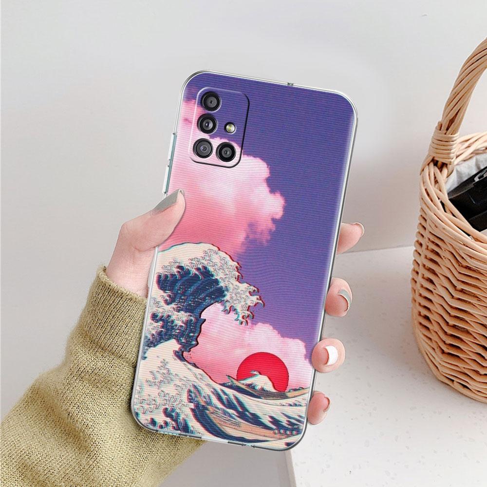

Художественный чехол в японском стиле для Samsung Galaxy A51 A21s A52 A71 A12 A31 A41 A32 A02s M31 A11 A72 M51 M30s, прозрачный чехол для телефона Samsung M21