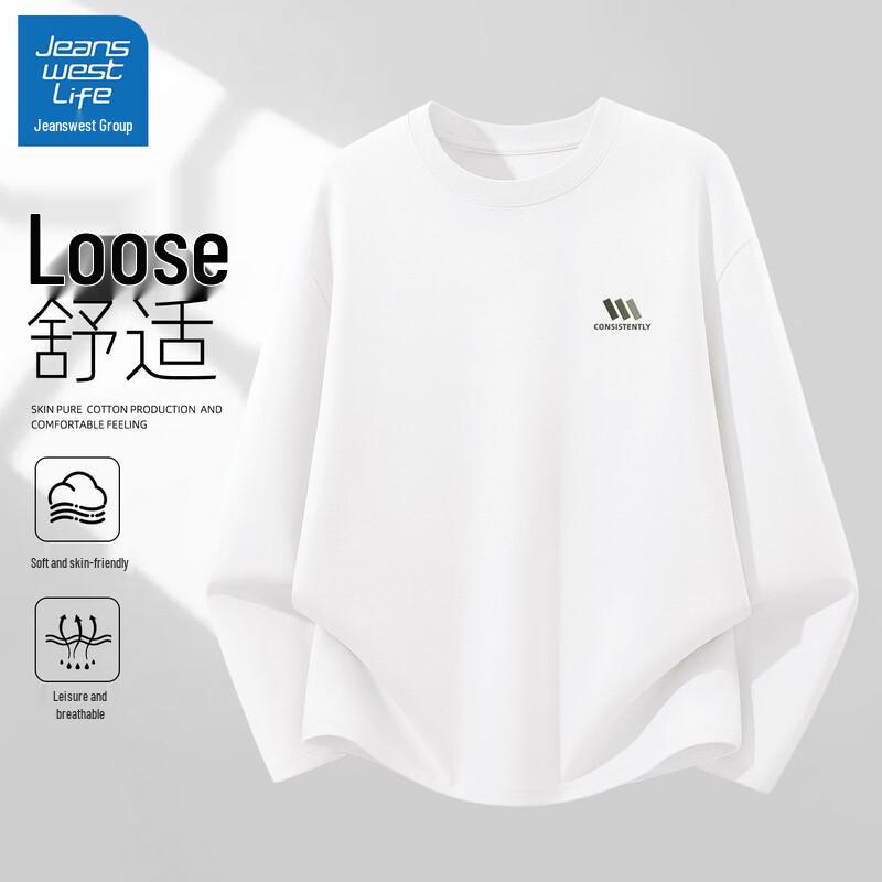 JEANSWEST LIFE Men's Heavyweight Cotton Long Sleeve T-Shirt