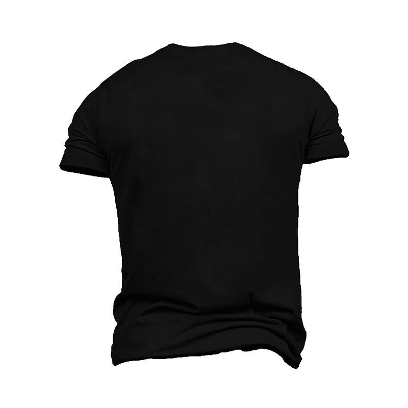 European Sizes Men's Plus Size Rock Roll Print - Casual Short Sleeve T-Shirt Tops for Summer