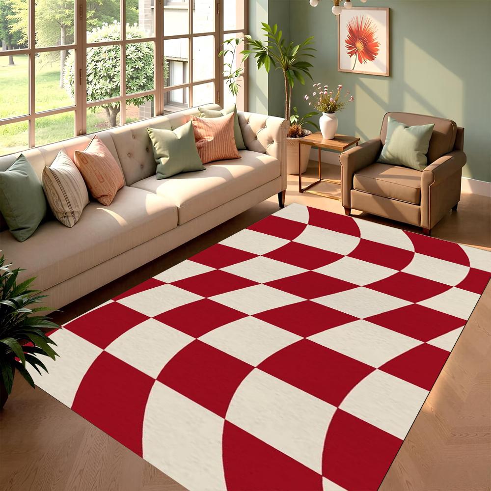 Moderne Verwrongen Schakenpatroon Vloerkleed Zacht Antislip Mat Minimalistisch Geometrisch Woondecoratie Tapijt voor Woonkamer Slaapkamer