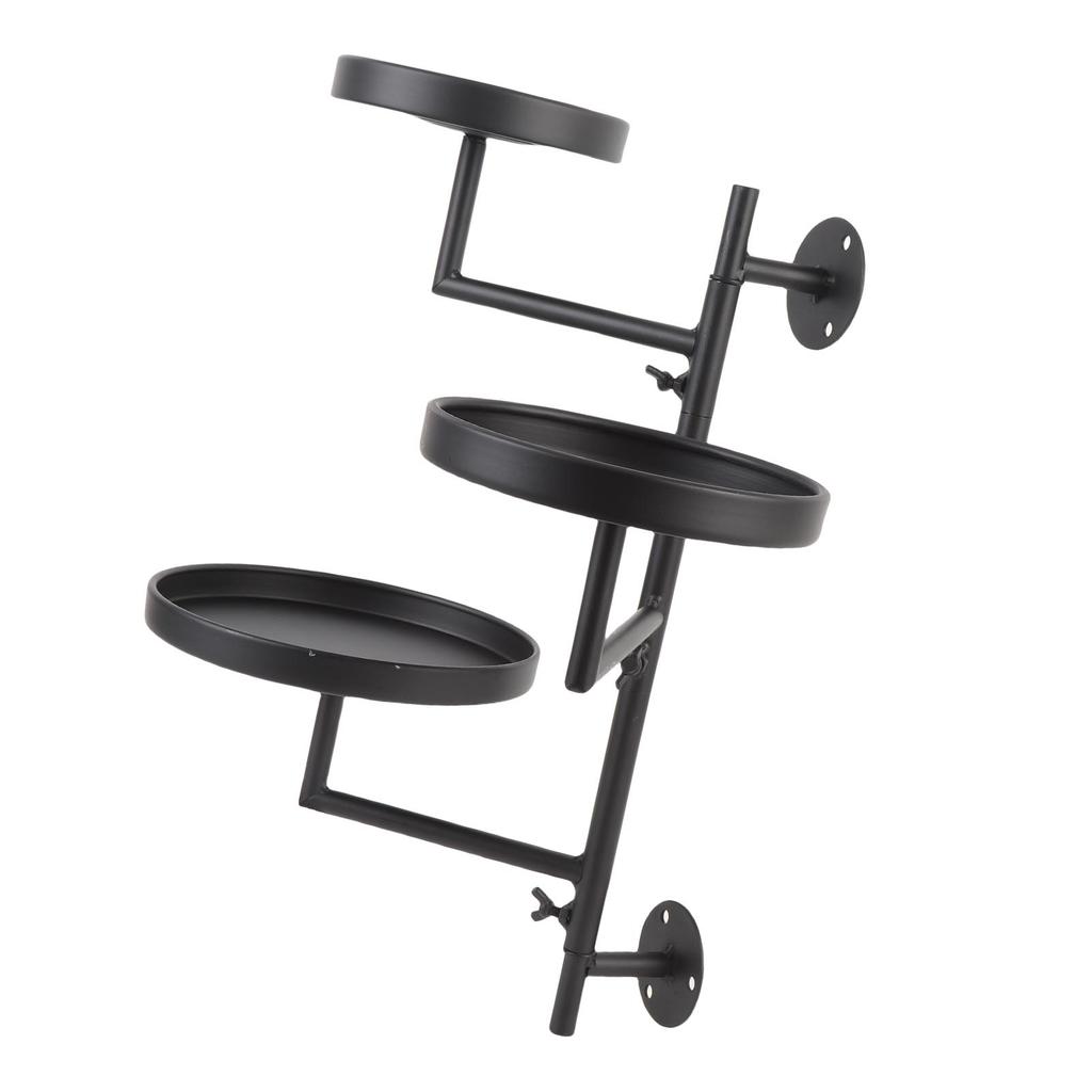 Window Rotating Plant Stand Shelf Indoor Black Floating Shelves 3 Tier Wall Mount Plant Holders for Living Room Home Decor