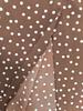 Retro Polka Dot Deep V-Neck Cinched Waist Midi Dress - European and American Vacation Style
