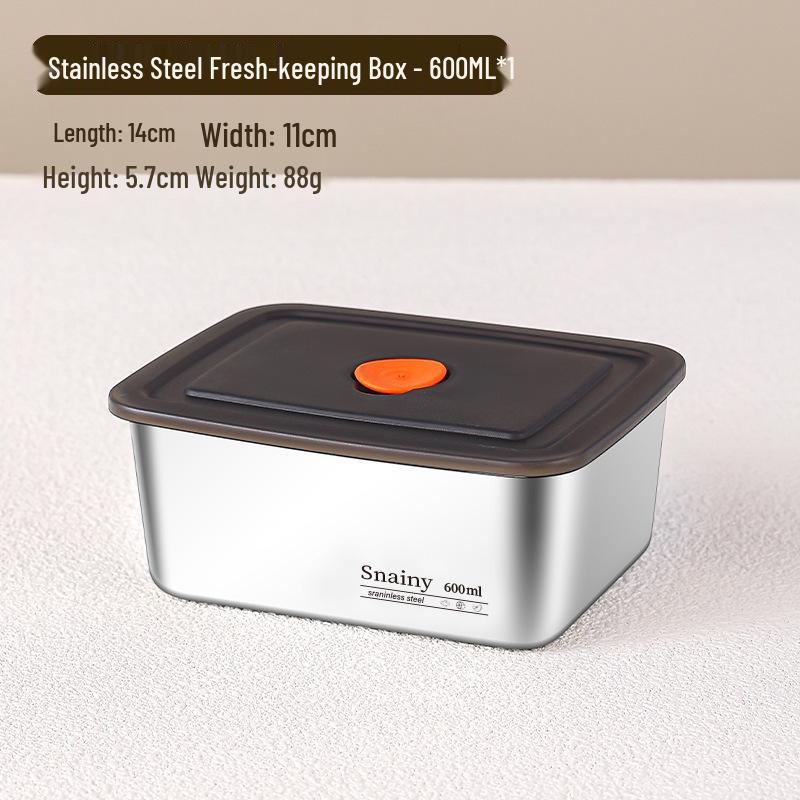 Rectangular Stainless Steel Vegetable Storage Container with Lid