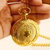10pcs/lot Wholesale Luxury Gold Vintage Quartz Pocket Watch Pendant for Men Women Necklace Chain Clock Souvenir Gift