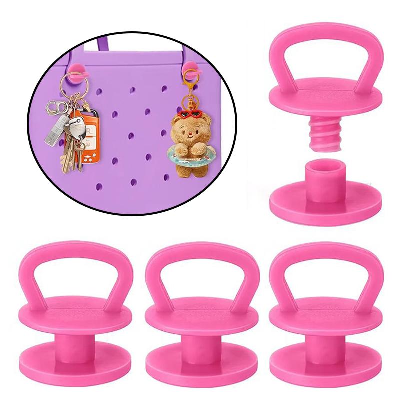 

4 шт. многоразовые сменные пуговицы для ремешка для сумки Bogg, съемная ручка, брелок, аксессуары розовый