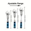10 To 12 Inch Adjustable Ratchet Curved Wrench, Extendable Rod With 180° Rotatable Head For Motorcycle Garage Household Repair Tool