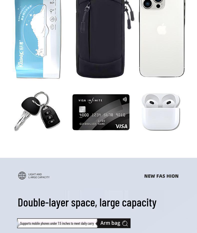 Ultradünne Unisex Wasserdichte Handy-Armbandtasche zum Laufen für Outdoor-Fitness