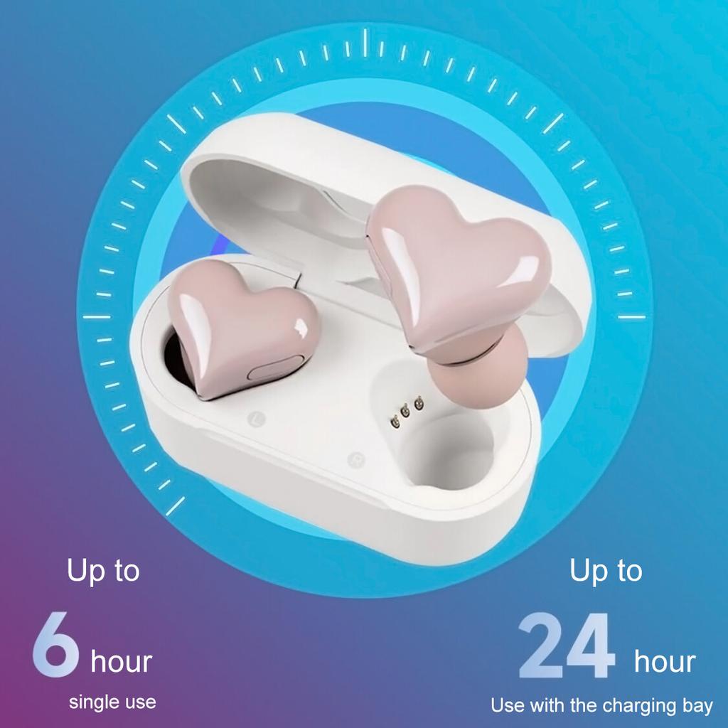 Bluetooth Wireless Headphones Heart Shaped Earphones Heart Earbuds Girl Gift
