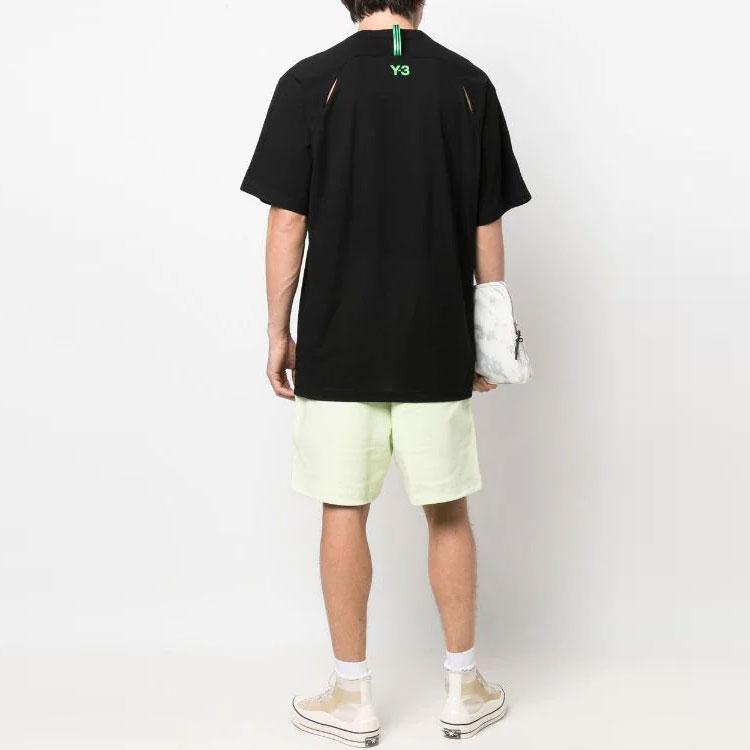 Y-3 SS22 Back Logo Oversized Solid Color Short Sleeve T-Shirt Men Tops Black HD3591