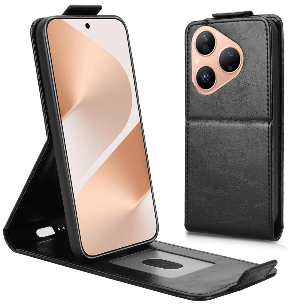 For Huawei Pura 80 Stand Case Magnetic Clasp Vertical Flip Leather Phone Cover with Card Holder