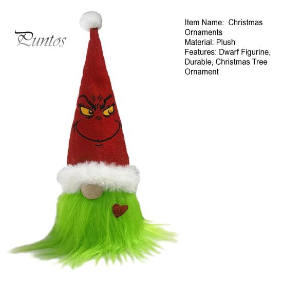 Seasonal Decorative Hanging Items Christmas Tree Green Haired Plush Ornament, Stuffed Animal Doll Dwarf Indoor Outdoor Holiday Decor Figurine, Festive