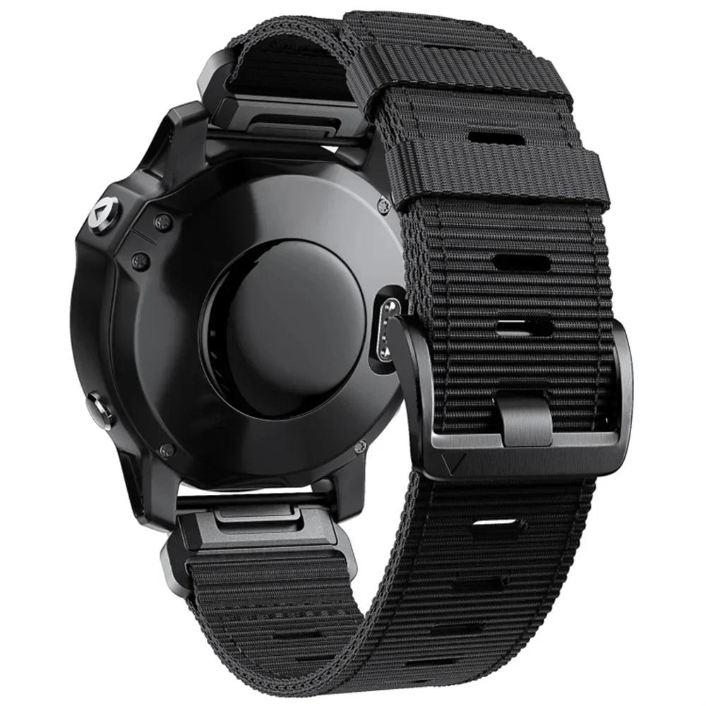 

22мм 26мм Нейлоновый ремешок QuickFit для Garmin Fenix 8 8X 7 7X 6X Pro/Epix Pro Gen 2 51мм 47мм/Fenix6 5Plus 5XPlus Плетеный ремешок для часов QuickFit 22mm чёрный