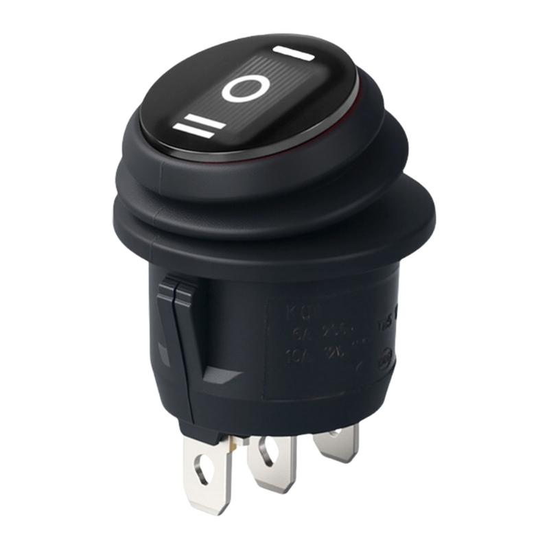 Water Resistant Round Rocker Switches 3 Pin 3 Position Industrial Control Switches Suitable for Industrial Control panel 